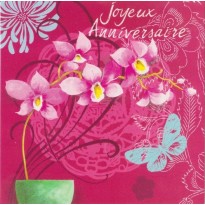 Carte D Anniversaire A Fleurs D Orchidee Dans Un Style Epure Carterie Poitiers