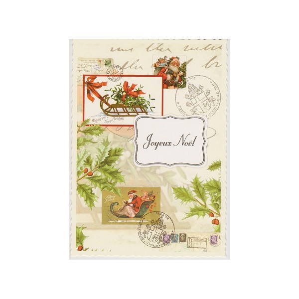 Cartes De Noel Tres Vintage Avec Bords Decoupes Style Cartes Anciennes