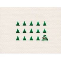 Petits Sapins Verts et Père Noël, carte de Noël 