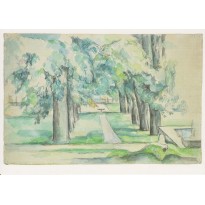 "Allée des Marronniers au Jas de Bouffan"  tableau de Paul Cézanne reproduit sur carte postale.